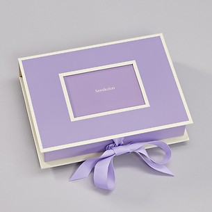 Small Photobox with cover window, lilac silk