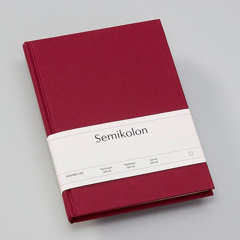 Notebook Classic with linen binding Burgundy A5 Ruled
