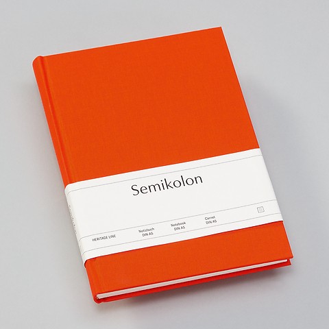 Notebook Classic with linen binding Orange A5 Ruled