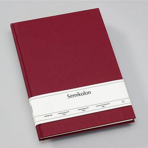 Notebook Classic with linen binding Burgundy A4 Ruled