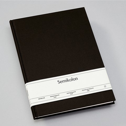 Notebook Classic with linen binding Black A4 Ruled