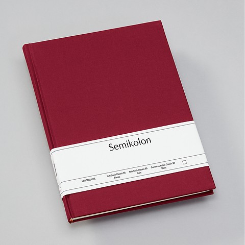 Notebook Classic with linen binding Burgundy B5 Plain