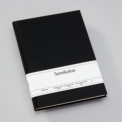 Notebook Classic with linen binding Black B5 Plain