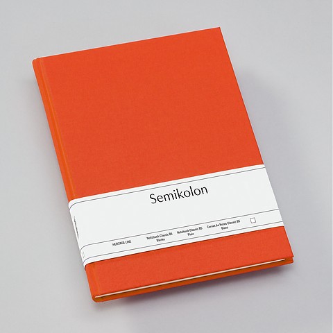 Notebook Classic with linen binding Orange B5 Plain