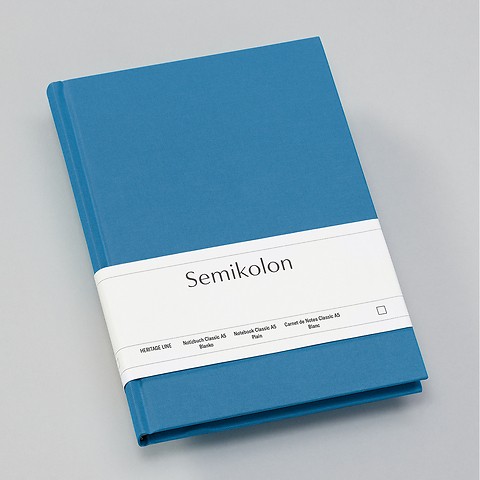 Notebook Classic with linen binding Azzurro A5 Plain