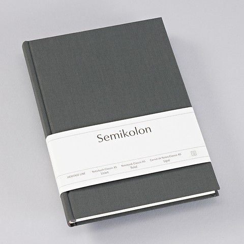 Notebook Classic with linen binding Lava Stone A5 Ruled