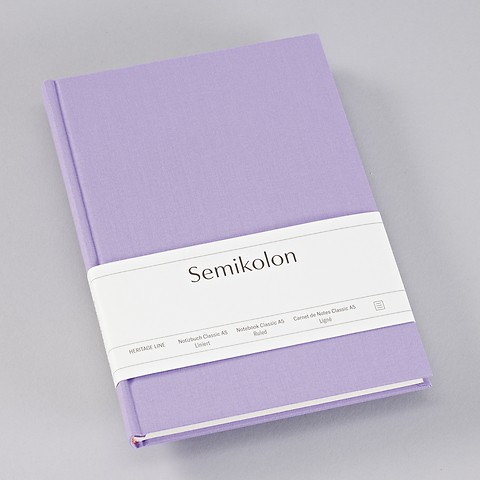 Notebook Classic with linen binding Lilac Silk A5 Ruled
