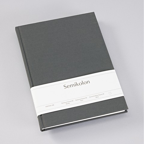 Notebook Classic with linen binding Lava Stone B5 Plain