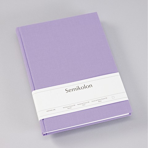 Notebook Classic with linen binding Lilac Silk B5 Plain