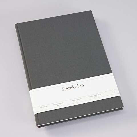 Notebook Classic with linen binding Lava Stone A4 Plain