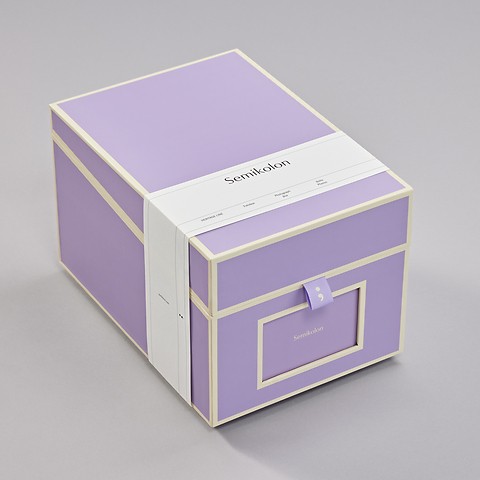 Photograph Box w. 3 index card Lilac Silk