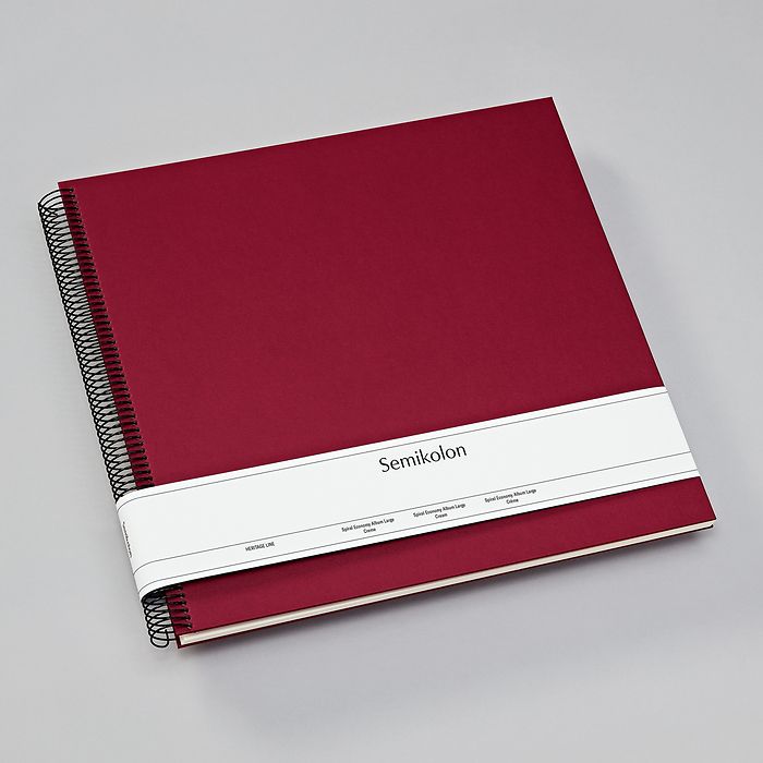 Spiralalbum Economy Large, cream pages, burgundy