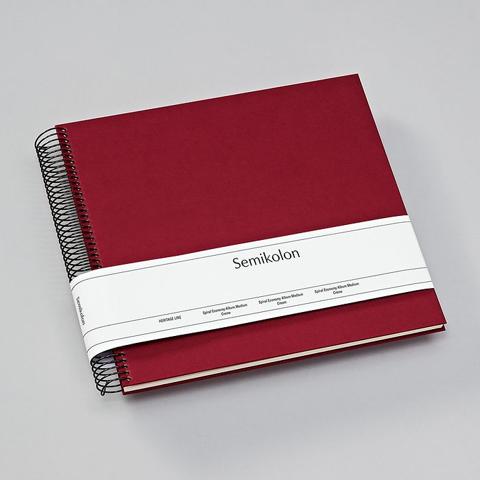 Spiralalbum Economy Medium, cream pages, burgundy