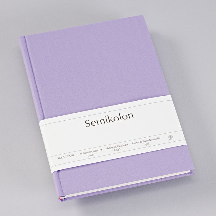 Notebook Classic (A5) ruled, lilac silk