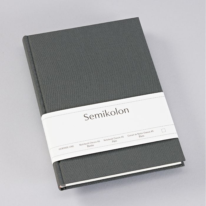 Notebook Classic (A5) plain, lava stone